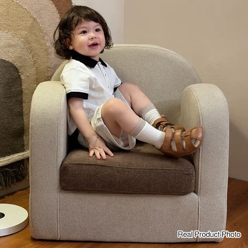 Cute Toddler Couch Plush Soft Chenille Teddy Fleece Kids Sofa - Nordic Chair With Wide Cushioned Seat And Stable Weighted Base For Living Room