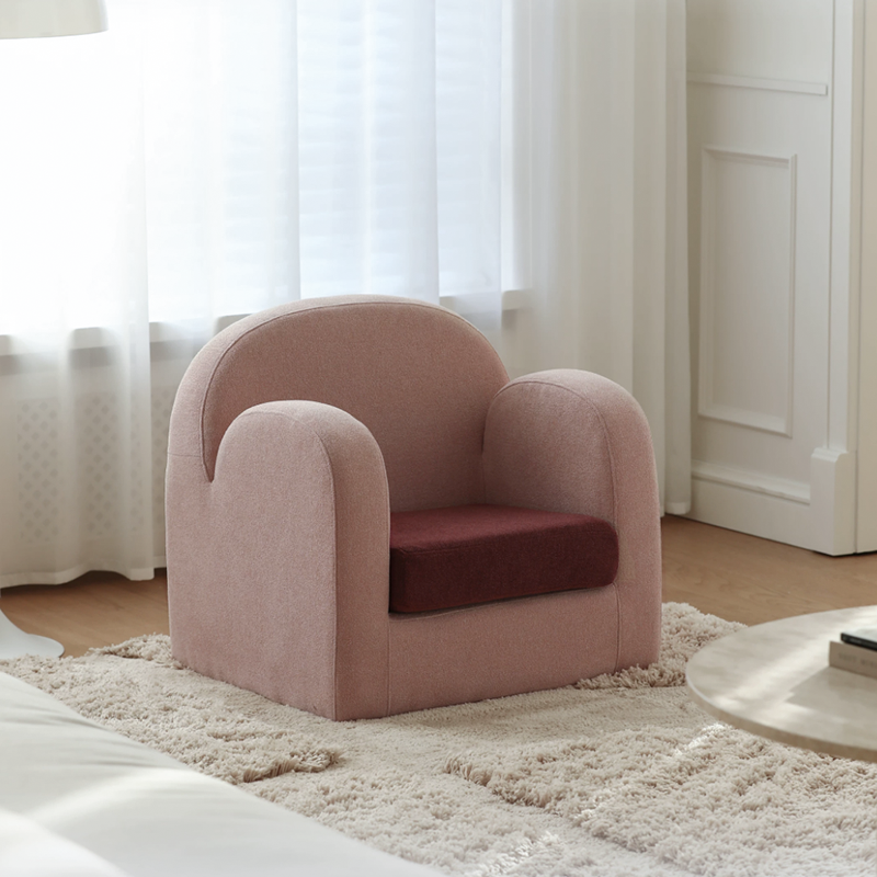 Cute Toddler Couch Plush Soft Chenille Teddy Fleece Kids Sofa - Nordic Chair With Wide Cushioned Seat And Stable Weighted Base For Living Room