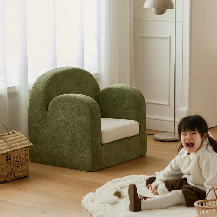 Cute Toddler Couch Plush Soft Chenille Teddy Fleece Kids Sofa - Nordic Chair With Wide Cushioned Seat And Stable Weighted Base For Living Room