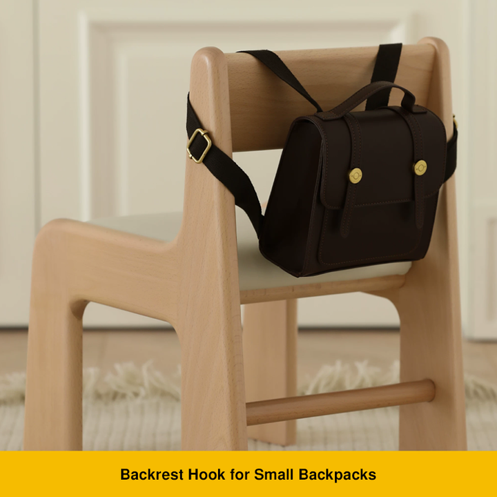 Silla de estudio infantil tapizada de madera de haya - Asiento nórdico para niños pequeños con respaldo alto, cojín suave y bordes redondeados para sala de estar 