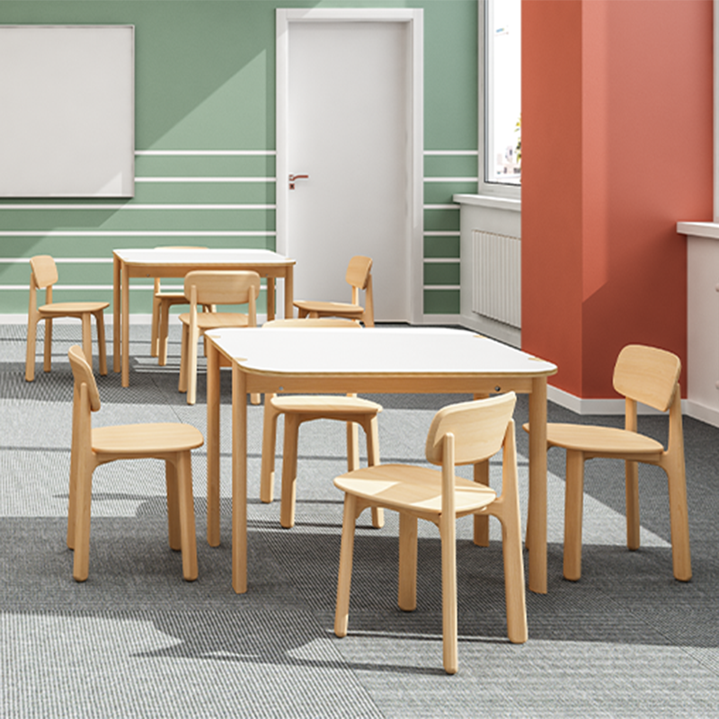 Premium Modern Natural Wood Grain Solid Beech Wood Dining Chair - Minimalist Curved Ergonomic Backrest, Reinforced Frame, Stable Legs &amp; Non-Slip Foot Pads For Dining Room