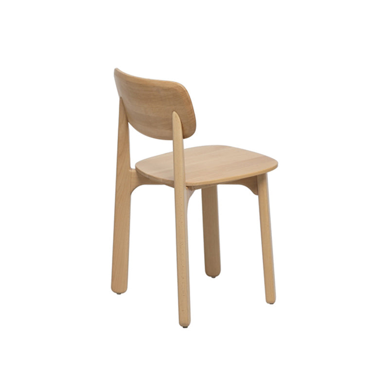 Premium Modern Natural Wood Grain Solid Beech Wood Dining Chair - Minimalist Curved Ergonomic Backrest, Reinforced Frame, Stable Legs &amp; Non-Slip Foot Pads For Dining Room