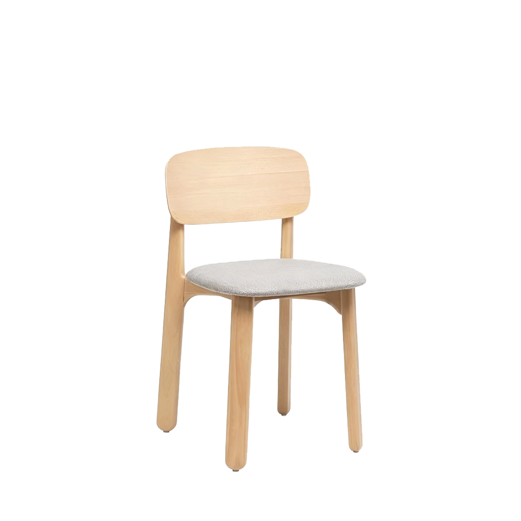 Curved Ergonomic Backrest Soft Padded Cushion Seat Solid Beech Wood Dining Chair - Minimalist Natural Wood Grain Reinforced Stable Frame &amp; Non-Slip Floor-Protective Feet For Dining Room
