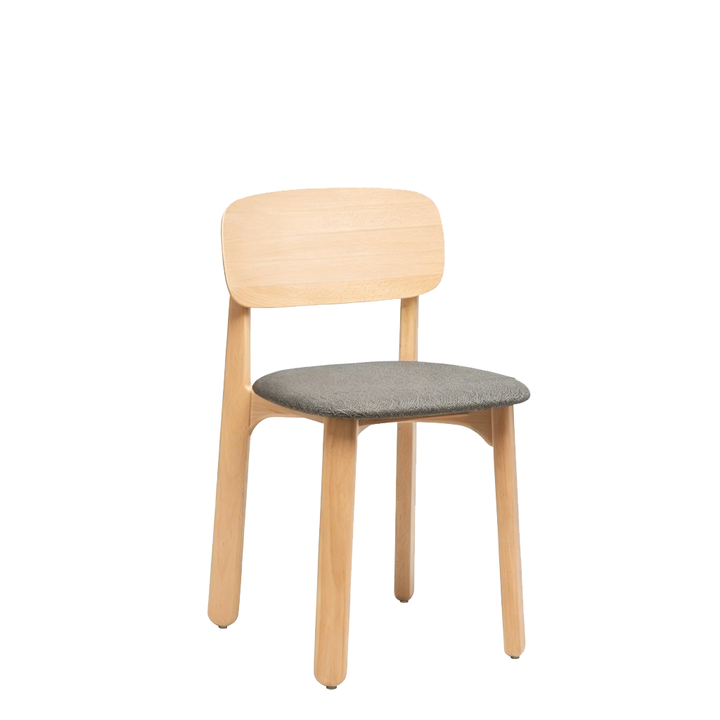 Curved Ergonomic Backrest Soft Padded Cushion Seat Solid Beech Wood Dining Chair - Minimalist Natural Wood Grain Reinforced Stable Frame &amp; Non-Slip Floor-Protective Feet For Dining Room