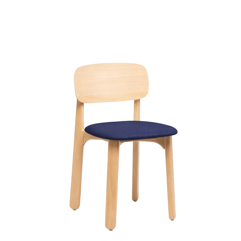 Curved Ergonomic Backrest Soft Padded Cushion Seat Solid Beech Wood Dining Chair - Minimalist Natural Wood Grain Reinforced Stable Frame &amp; Non-Slip Floor-Protective Feet For Dining Room