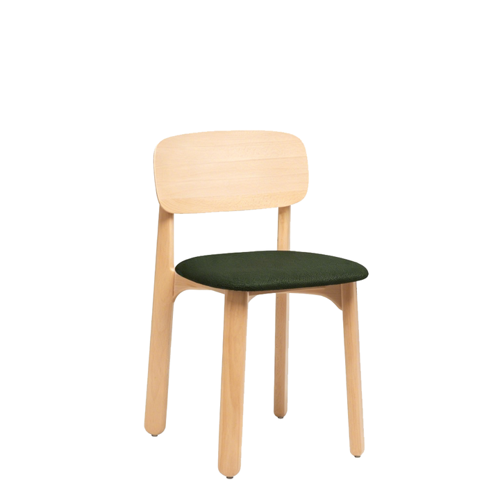 Curved Ergonomic Backrest Soft Padded Cushion Seat Solid Beech Wood Dining Chair - Minimalist Natural Wood Grain Reinforced Stable Frame &amp; Non-Slip Floor-Protective Feet For Dining Room