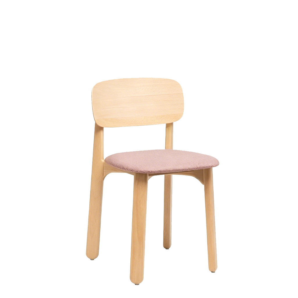 Curved Ergonomic Backrest Soft Padded Cushion Seat Solid Beech Wood Dining Chair - Minimalist Natural Wood Grain Reinforced Stable Frame &amp; Non-Slip Floor-Protective Feet For Dining Room