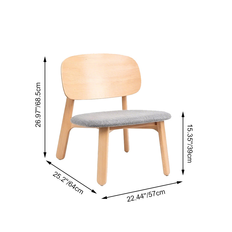 Modern Solid Beech Wood Side Chair Accent Chair - Minimalist Soft Fabric Upholstery, Comfortable Foam Cushion, Wide Backrest &amp; Stable Reinforced Frame For Living Room