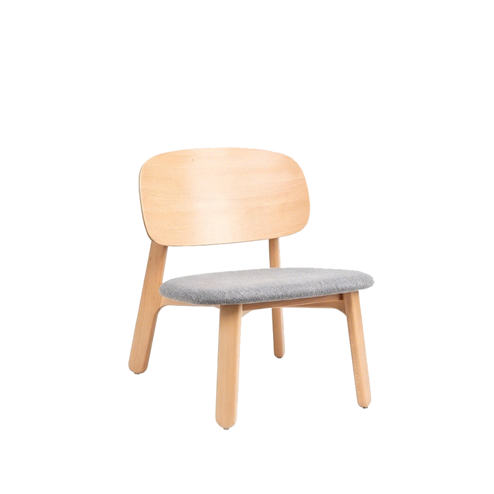 Modern Solid Beech Wood Side Chair Accent Chair - Minimalist Soft Fabric Upholstery, Comfortable Foam Cushion, Wide Backrest &amp; Stable Reinforced Frame For Living Room