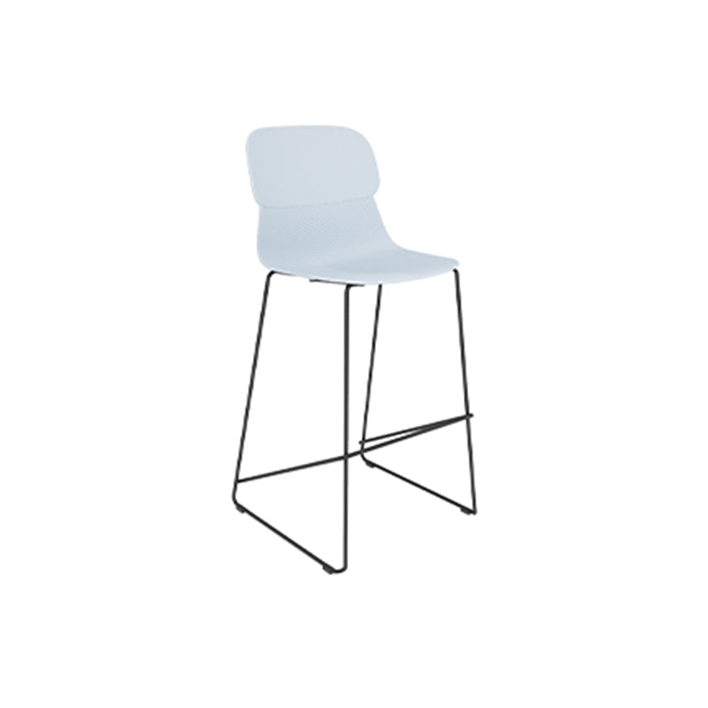 Ergonomic Curved Backrest PP Bar Stool - Minimalist Stool With Steel Frame, Footrest &amp; Modern Design For Dining Room