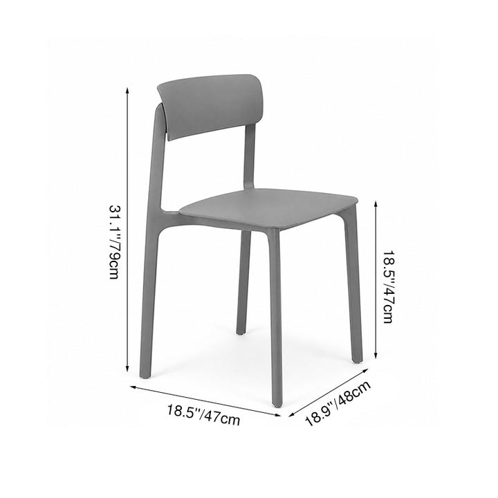 Wearesistant Stackable Lightweight PP Plastic Dining Chair - Nordic Side Chair With Ergonomic Curved Back Stable Chair For Living Room
