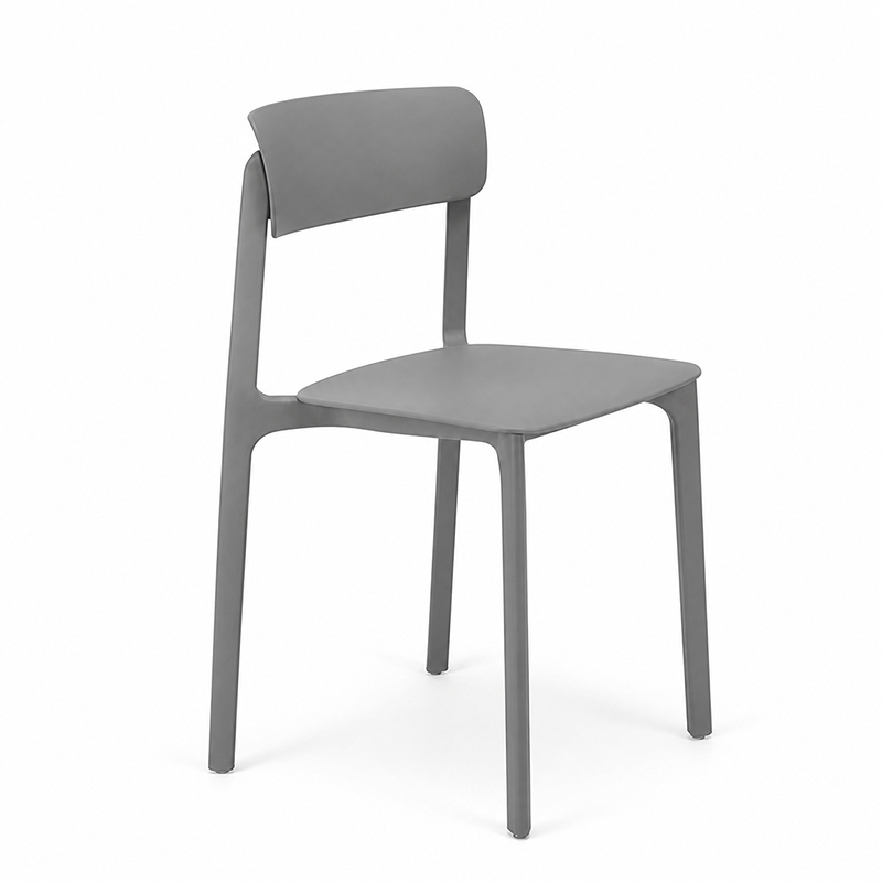 Wearesistant Stackable Lightweight PP Plastic Dining Chair - Nordic Side Chair With Ergonomic Curved Back Stable Chair For Living Room