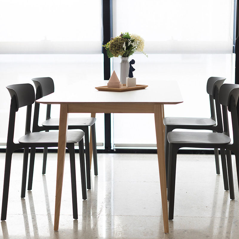 Wearesistant Stackable Lightweight PP Plastic Dining Chair - Nordic Side Chair With Ergonomic Curved Back Stable Chair For Living Room