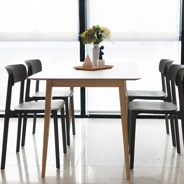 Wearesistant Stackable Lightweight PP Plastic Dining Chair - Nordic Side Chair With Ergonomic Curved Back Stable Chair For Living Room