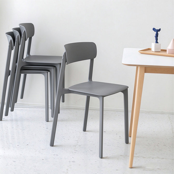Wearesistant Stackable Lightweight PP Plastic Dining Chair - Nordic Side Chair With Ergonomic Curved Back Stable Chair For Living Room