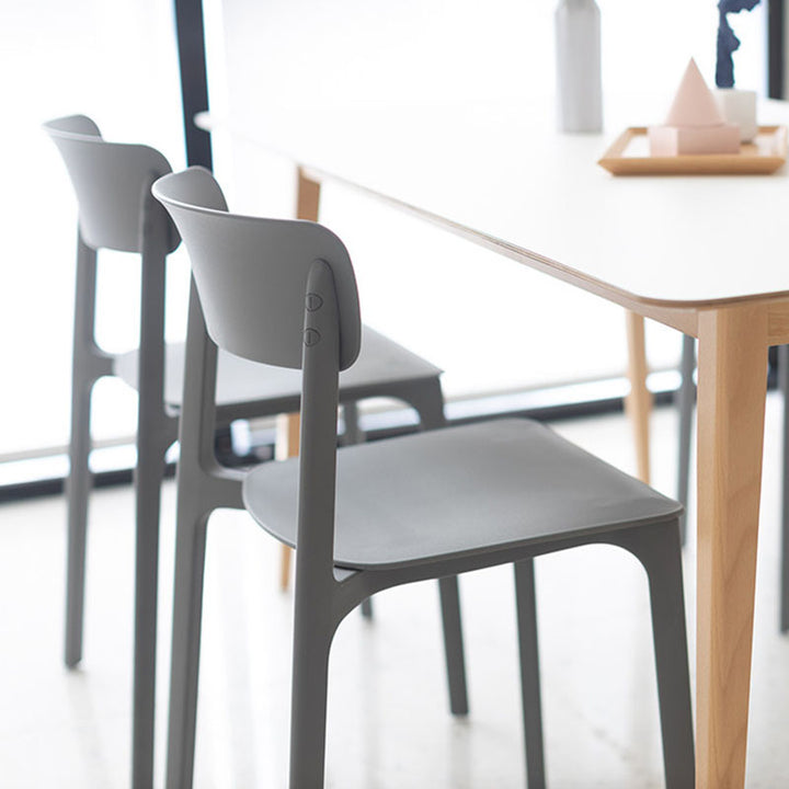 Wearesistant Stackable Lightweight PP Plastic Dining Chair - Nordic Side Chair With Ergonomic Curved Back Stable Chair For Living Room