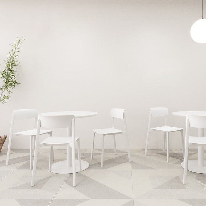 Wearesistant Stackable Lightweight PP Plastic Dining Chair - Nordic Side Chair With Ergonomic Curved Back Stable Chair For Living Room