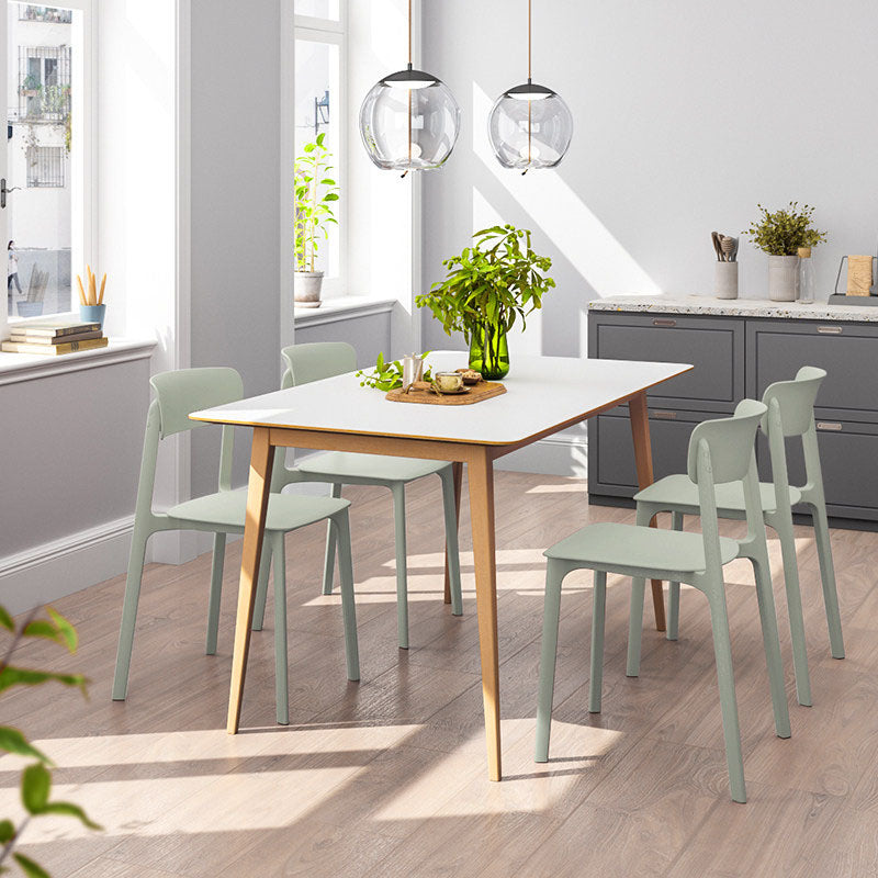 Wearesistant Stackable Lightweight PP Plastic Dining Chair - Nordic Side Chair With Ergonomic Curved Back Stable Chair For Living Room