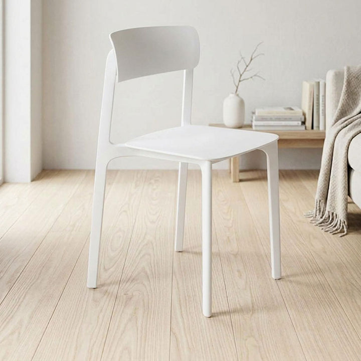Wearesistant Stackable Lightweight PP Plastic Dining Chair - Nordic Side Chair With Ergonomic Curved Back Stable Chair For Living Room