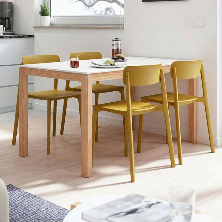 Wearesistant Stackable Lightweight PP Plastic Dining Chair - Nordic Side Chair With Ergonomic Curved Back Stable Chair For Living Room
