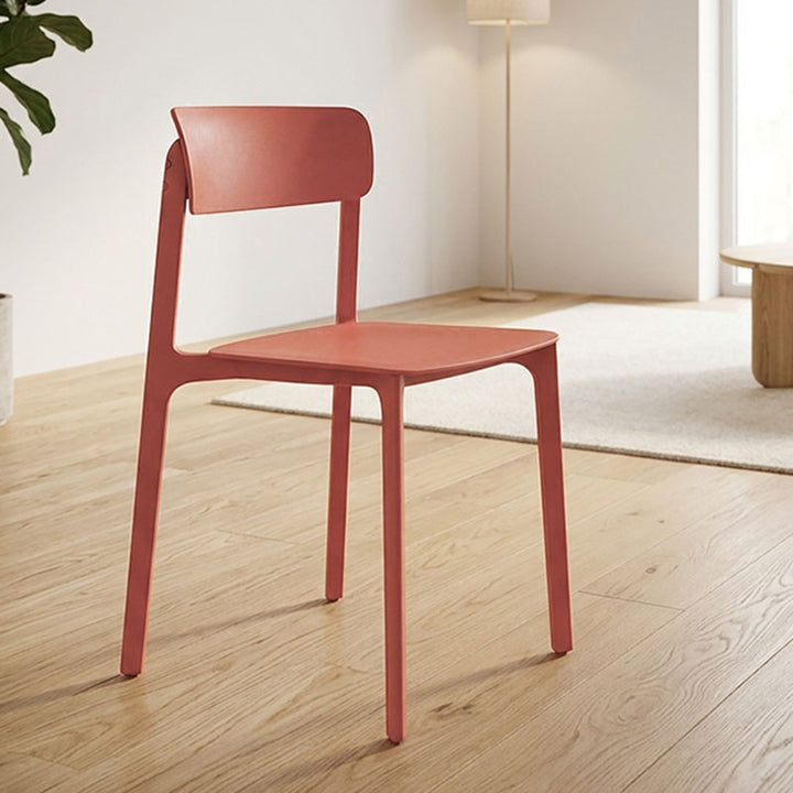 Wearesistant Stackable Lightweight PP Plastic Dining Chair - Nordic Side Chair With Ergonomic Curved Back Stable Chair For Living Room
