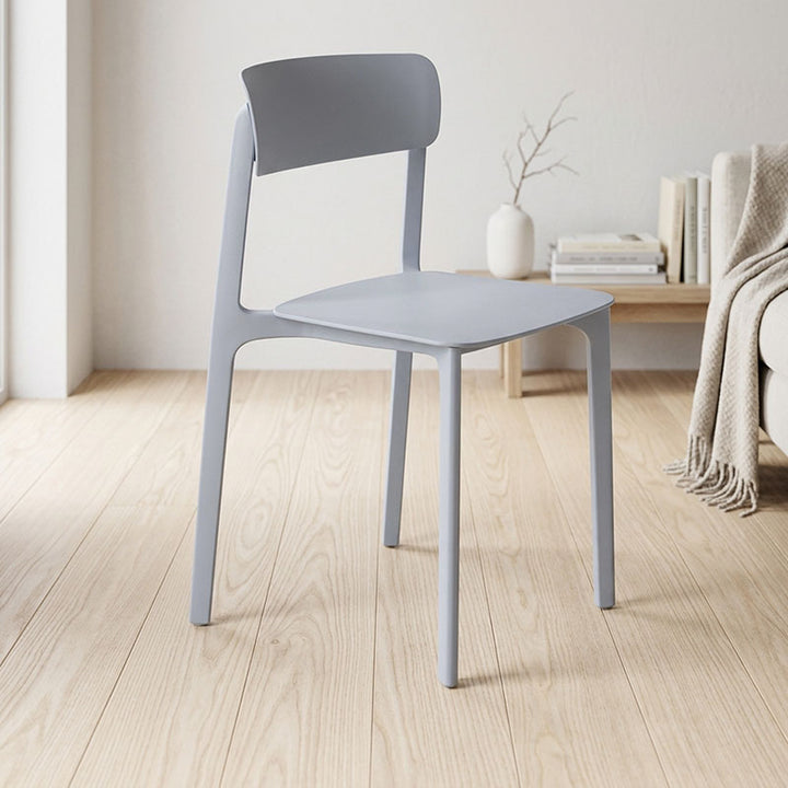 Wearesistant Stackable Lightweight PP Plastic Dining Chair - Nordic Side Chair With Ergonomic Curved Back Stable Chair For Living Room