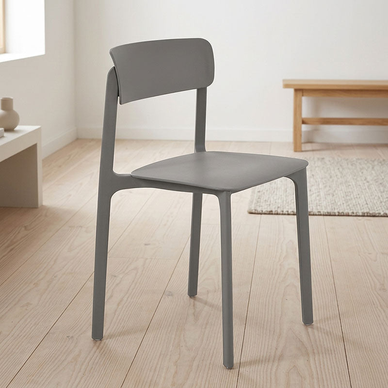 Wearesistant Stackable Lightweight PP Plastic Dining Chair - Nordic Side Chair With Ergonomic Curved Back Stable Chair For Living Room