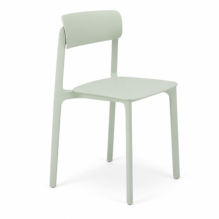 Wearesistant Stackable Lightweight PP Plastic Dining Chair - Nordic Side Chair With Ergonomic Curved Back Stable Chair For Living Room