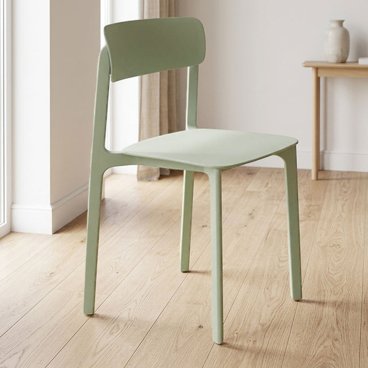 Wearesistant Stackable Lightweight PP Plastic Dining Chair - Nordic Side Chair With Ergonomic Curved Back Stable Chair For Living Room