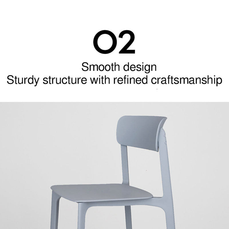 Wearesistant Stackable Lightweight PP Plastic Dining Chair - Nordic Side Chair With Ergonomic Curved Back Stable Chair For Living Room