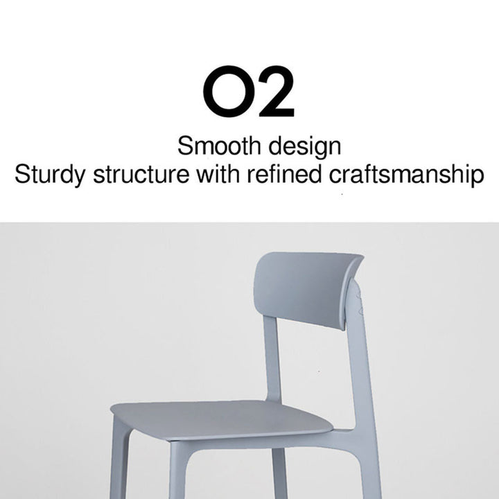 Wearesistant Stackable Lightweight PP Plastic Dining Chair - Nordic Side Chair With Ergonomic Curved Back Stable Chair For Living Room