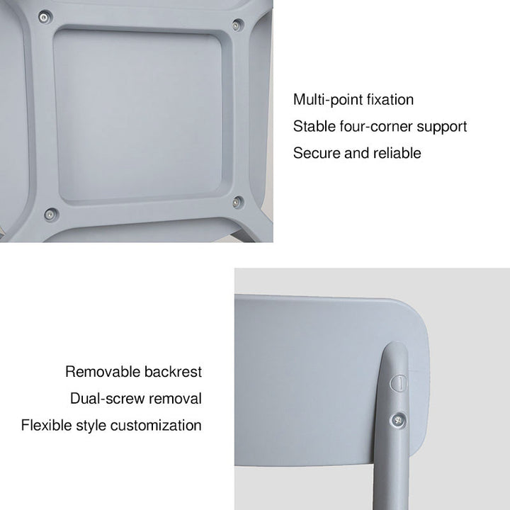 Wearesistant Stackable Lightweight PP Plastic Dining Chair - Nordic Side Chair With Ergonomic Curved Back Stable Chair For Living Room