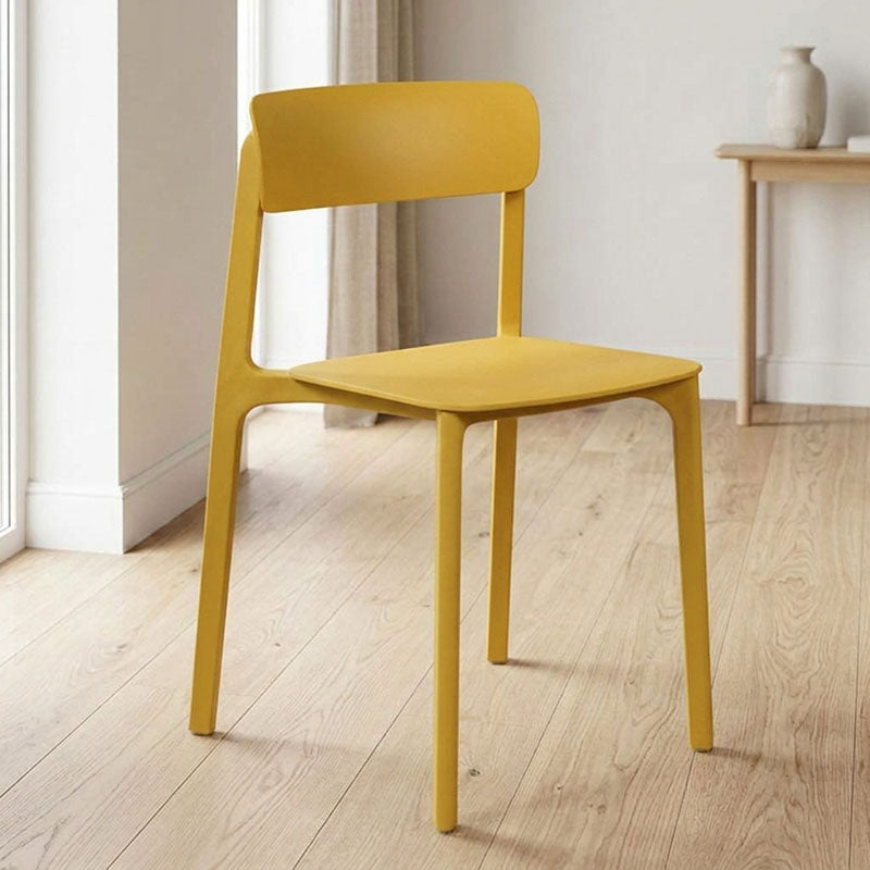 Wearesistant Stackable Lightweight PP Plastic Dining Chair - Nordic Side Chair With Ergonomic Curved Back Stable Chair For Living Room