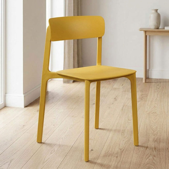 Wearesistant Stackable Lightweight PP Plastic Dining Chair - Nordic Side Chair With Ergonomic Curved Back Stable Chair For Living Room
