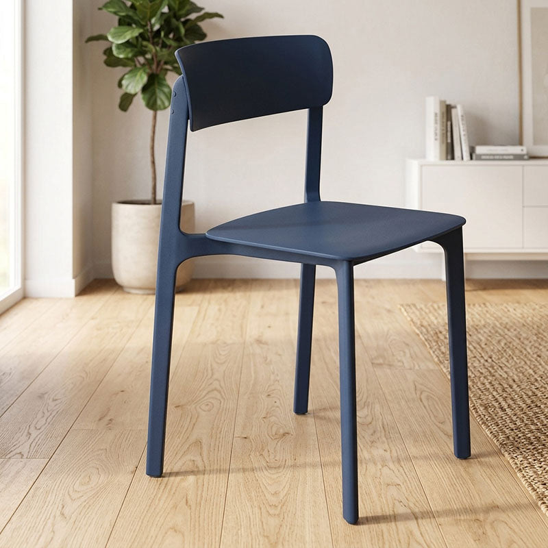 Wearesistant Stackable Lightweight PP Plastic Dining Chair - Nordic Side Chair With Ergonomic Curved Back Stable Chair For Living Room