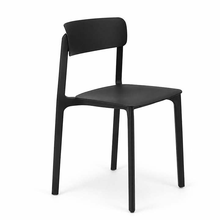 Wearesistant Stackable Lightweight PP Plastic Dining Chair - Nordic Side Chair With Ergonomic Curved Back Stable Chair For Living Room