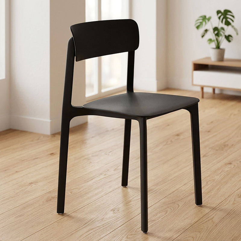 Wearesistant Stackable Lightweight PP Plastic Dining Chair - Nordic Side Chair With Ergonomic Curved Back Stable Chair For Living Room
