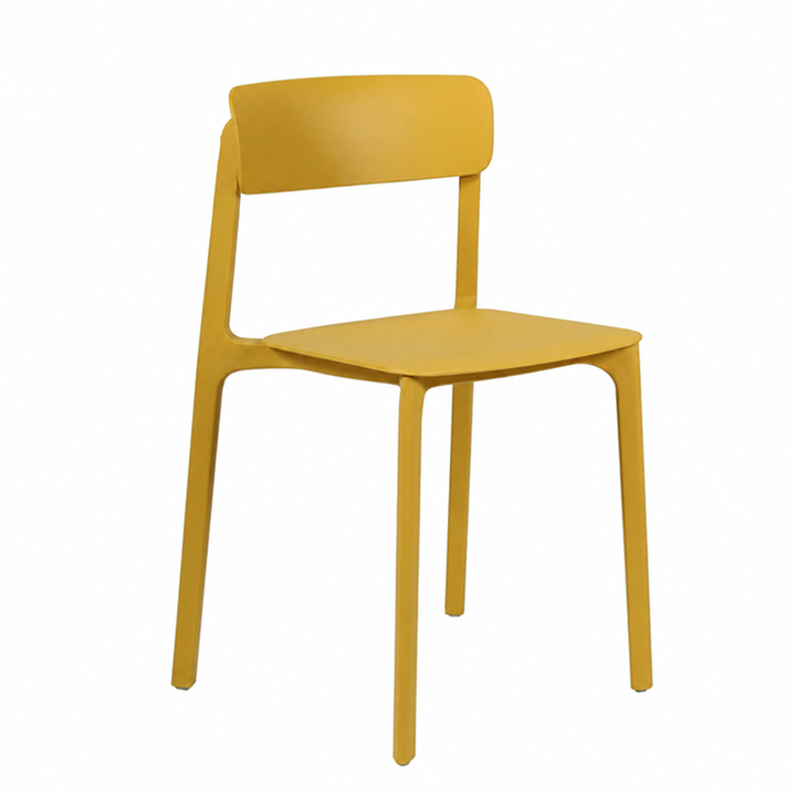 Wearesistant Stackable Lightweight PP Plastic Dining Chair - Nordic Side Chair With Ergonomic Curved Back Stable Chair For Living Room