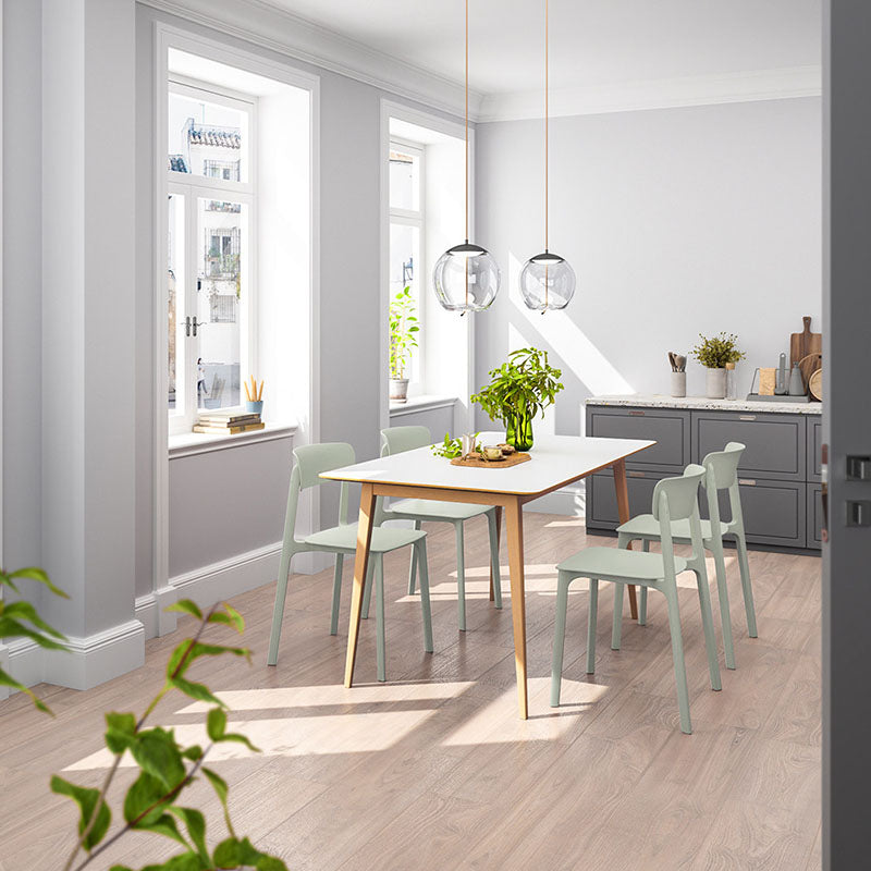 Wearesistant Stackable Lightweight PP Plastic Dining Chair - Nordic Side Chair With Ergonomic Curved Back Stable Chair For Living Room