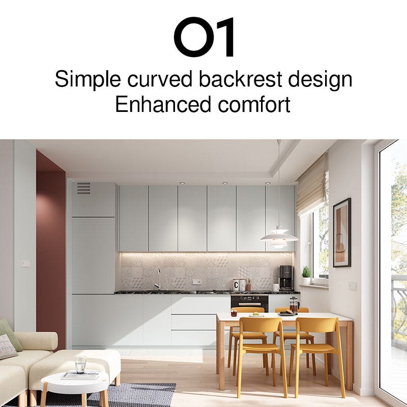 Wearesistant Stackable Lightweight PP Plastic Dining Chair - Nordic Side Chair With Ergonomic Curved Back Stable Chair For Living Room
