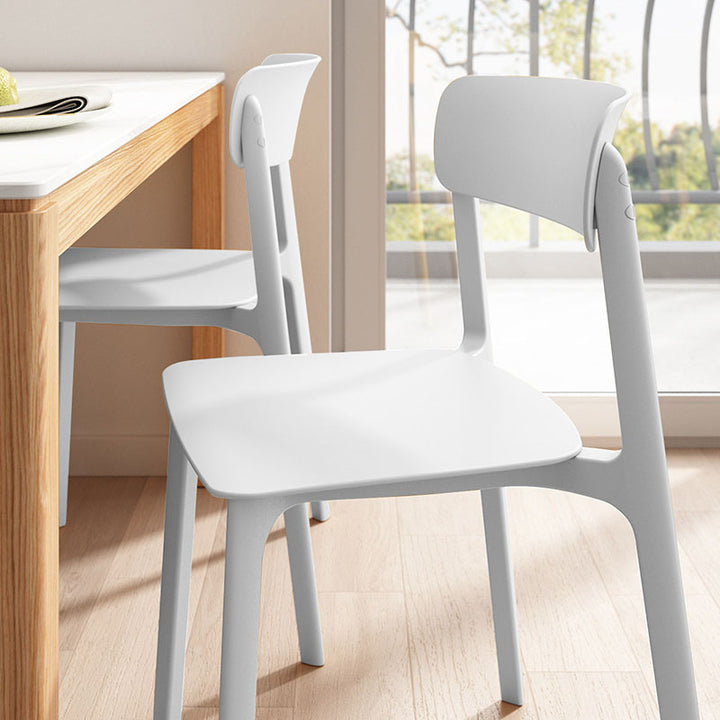 Wearesistant Stackable Lightweight PP Plastic Dining Chair - Nordic Side Chair With Ergonomic Curved Back Stable Chair For Living Room