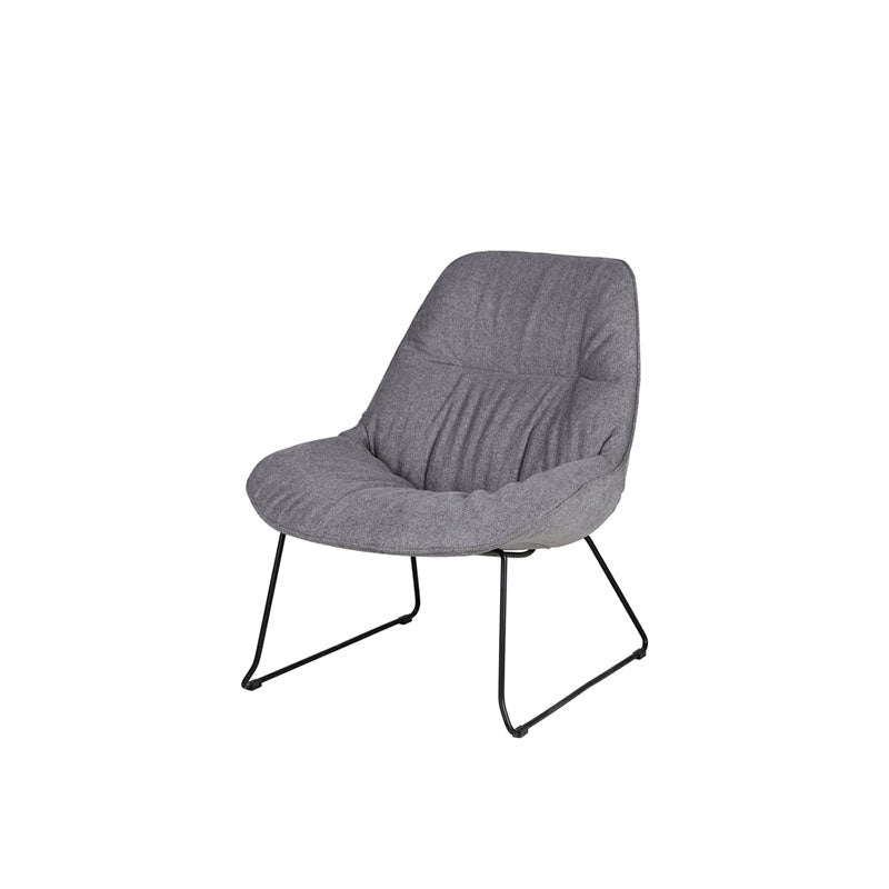 Thick High-Density Sponge Cushion &amp; Sturdy Sled Steel Frame Accent Chair - Nordic Ergonomic Curved Back, Comfort Lounge Reading Chair For Living Room