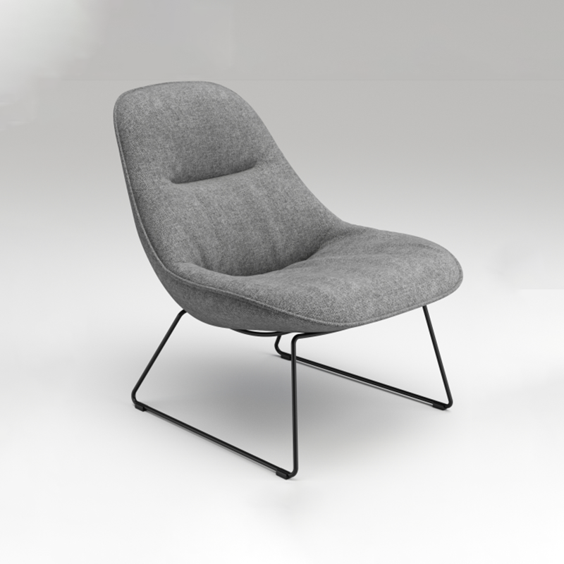 Thick High-Density Sponge Cushion &amp; Sturdy Sled Steel Frame Accent Chair - Nordic Ergonomic Curved Back, Comfort Lounge Reading Chair For Living Room