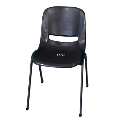 Modern Minimalist PP & Steel Square Desk Chair With Ventilated Backrest For Study & Home Office