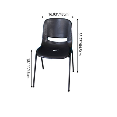 Modern Minimalist PP & Steel Square Desk Chair With Ventilated Backrest For Study & Home Office