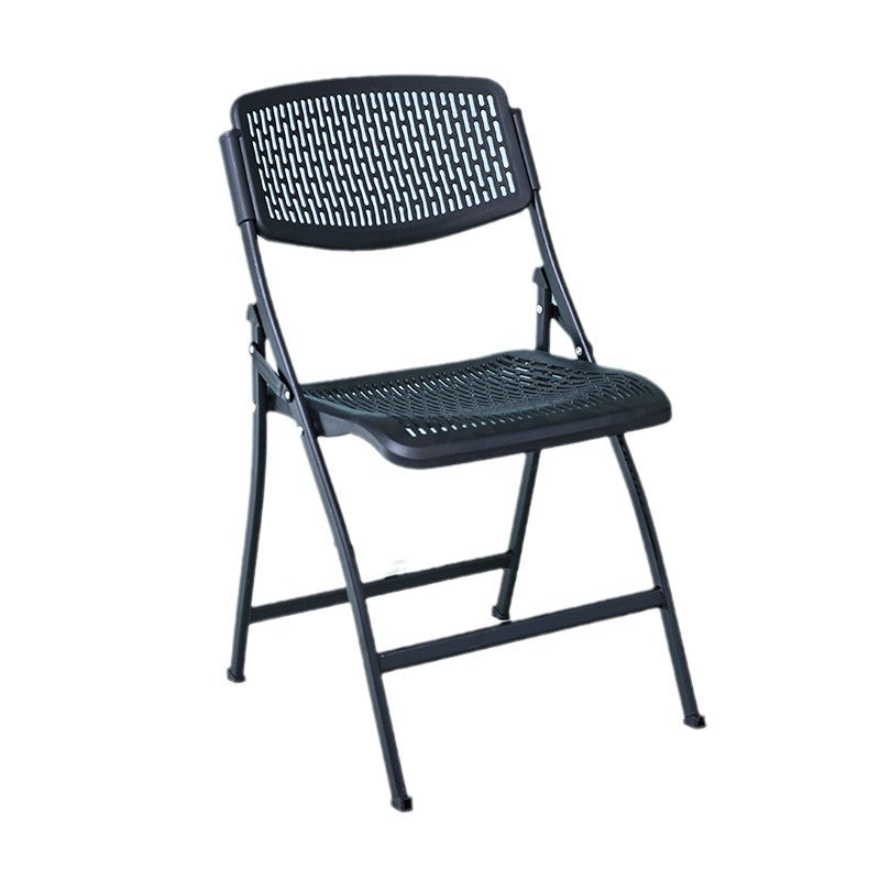 Modern Minimalist Plastic & Steel Square Folding Desk Chair With Breathable Seat For Study & Home Office