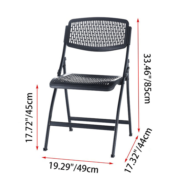 Moderner minimalistischer Plastik- und Stahl-Klappstuhl mit atmungsaktivem Sitz für Studium und Home Office 