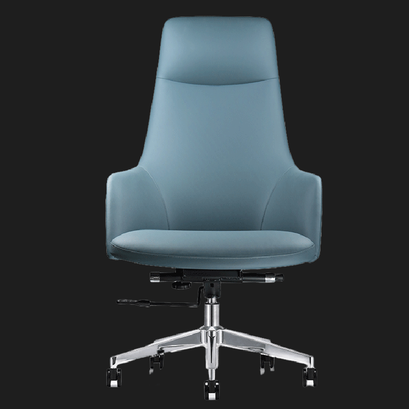 Modern Minimalist Leather Aluminum Alloy Rectangular Desk Chair Adjustable Rotating With Backrest And Armrests For Home Office And Study