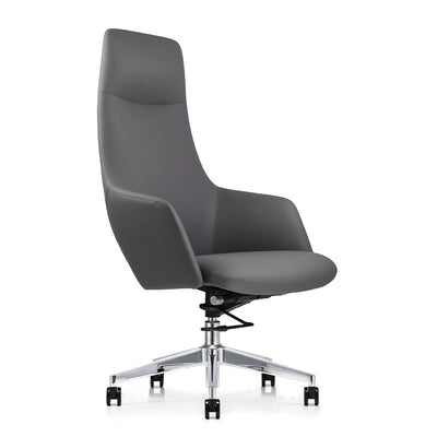 Modern Minimalist Leather Aluminum Alloy Rectangular Desk Chair Adjustable Rotating With Backrest And Armrests For Home Office And Study