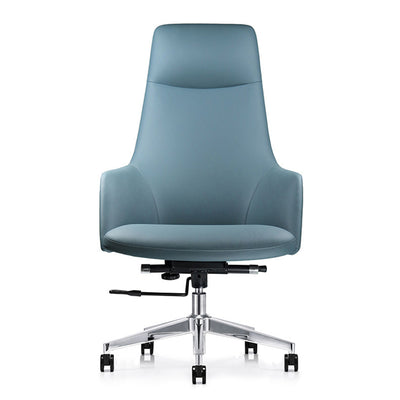 Modern Minimalist Leather Aluminum Alloy Rectangular Desk Chair Adjustable Rotating With Backrest And Armrests For Home Office And Study